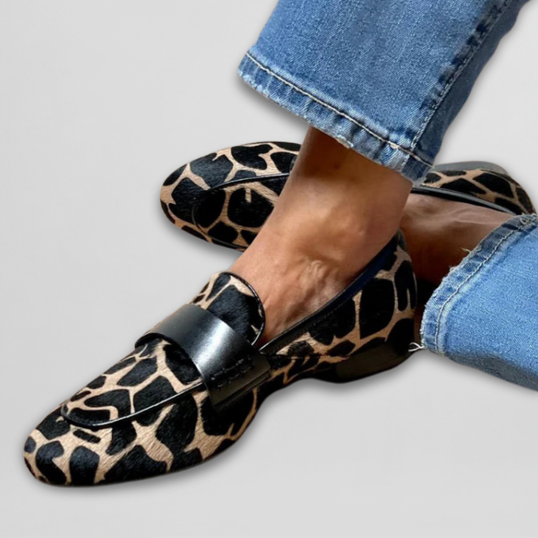 Mokasíny Katie se vzorem leoparda