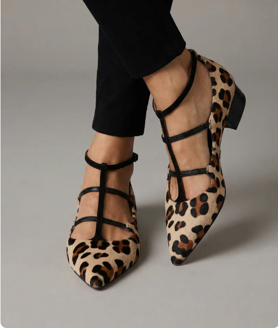 Boty Bridget s leopardím páskem