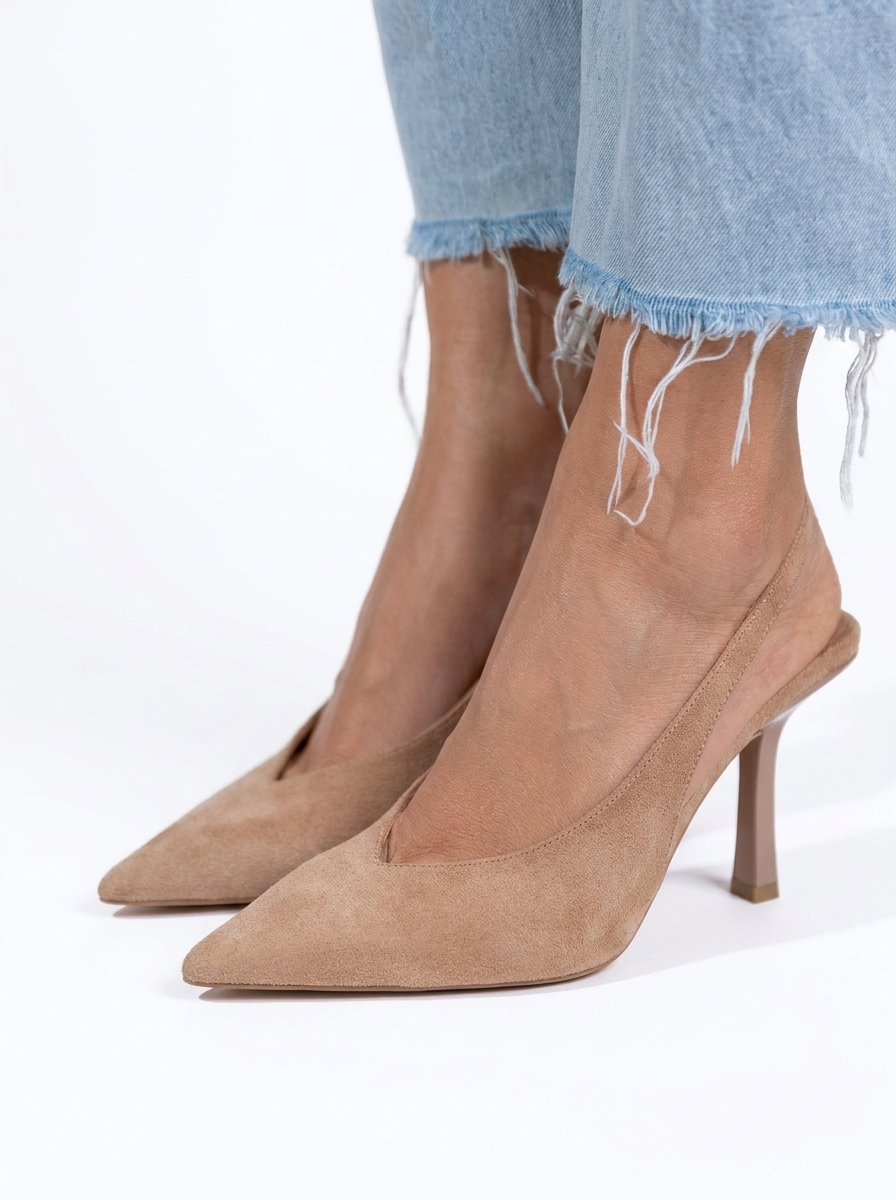 Semišové lodičky slingback | Marlena